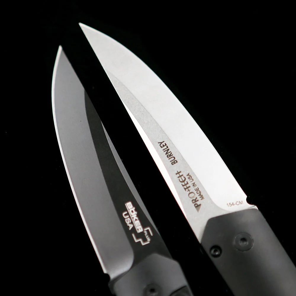 ProTech & Boker Kwaiken Automatic Folding Knife – 3.5" American 154CM Steel Blade – CNC-Milled Black Aluminum Handle