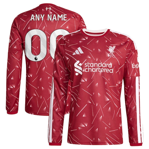 Adidas Liverpool 2026/27 Home Replica Custom Long Sleeve Jersey Red