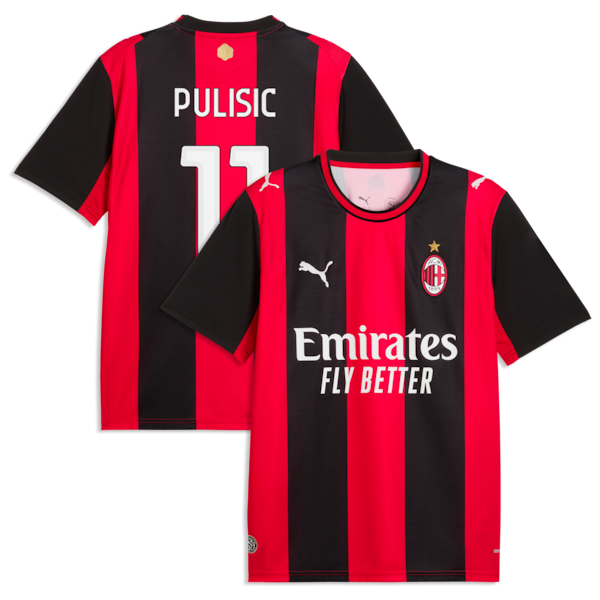 Puma Christian Pulisic AC Milan 2026/27 Home Replica Jersey Black/Red