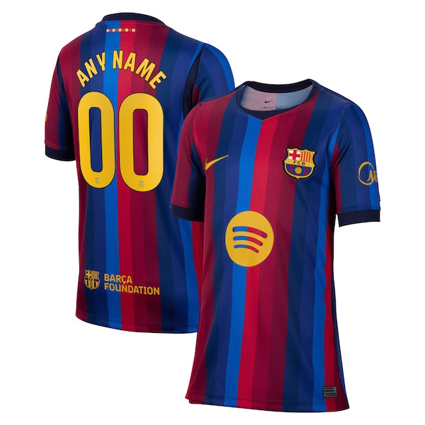 Nike Barcelona 2026/27 Home Stadium Replica Custom Youth Jersey Red