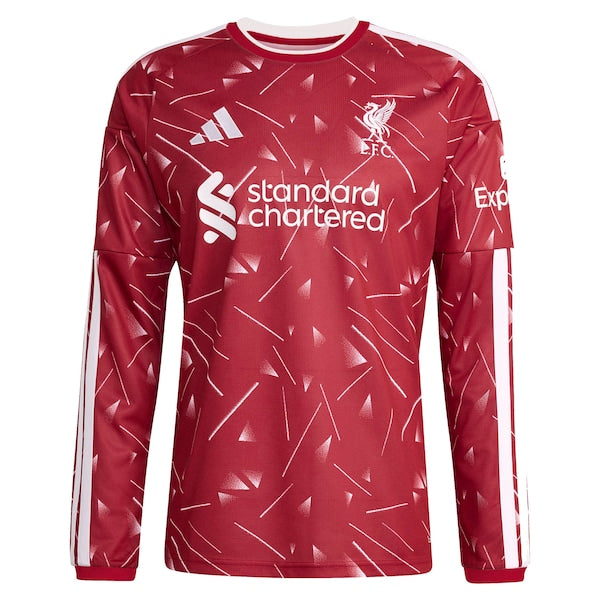 Adidas Liverpool 2026/27 Home Replica Custom Long Sleeve Jersey Red