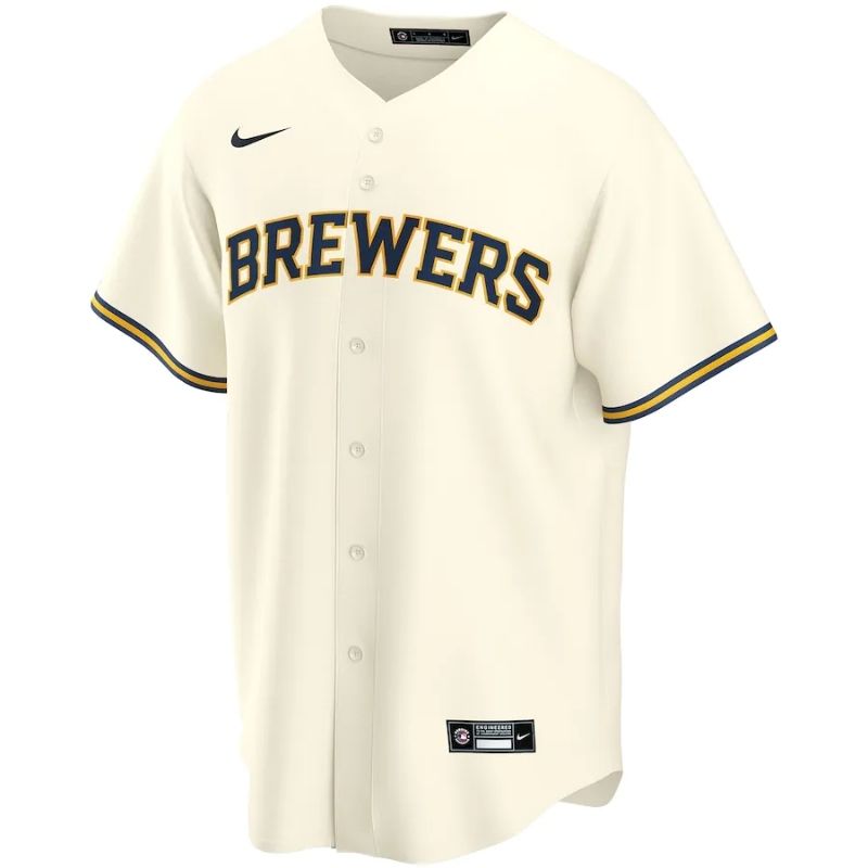 Milwaukee Brewers Team 2022 Home Custom Jersey Unisex Pro Official - Cream - Jersey Teams World