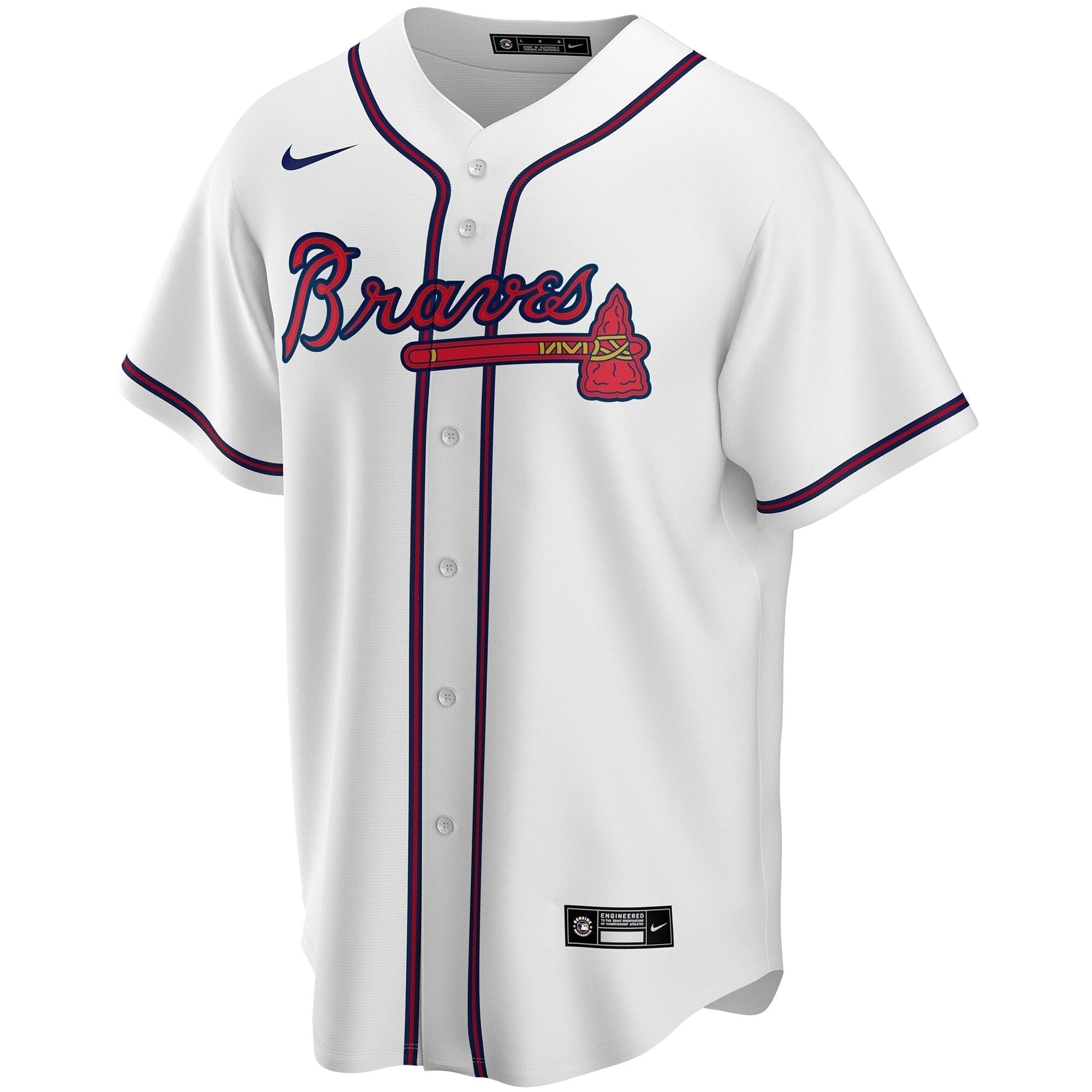 Atlanta Braves Nike Home Custom Authentic T-shirt - White