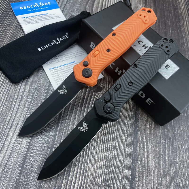 Professional Title: Benchmade 8551 Mediator Auto: Safety Orange S90V Tactical Folder