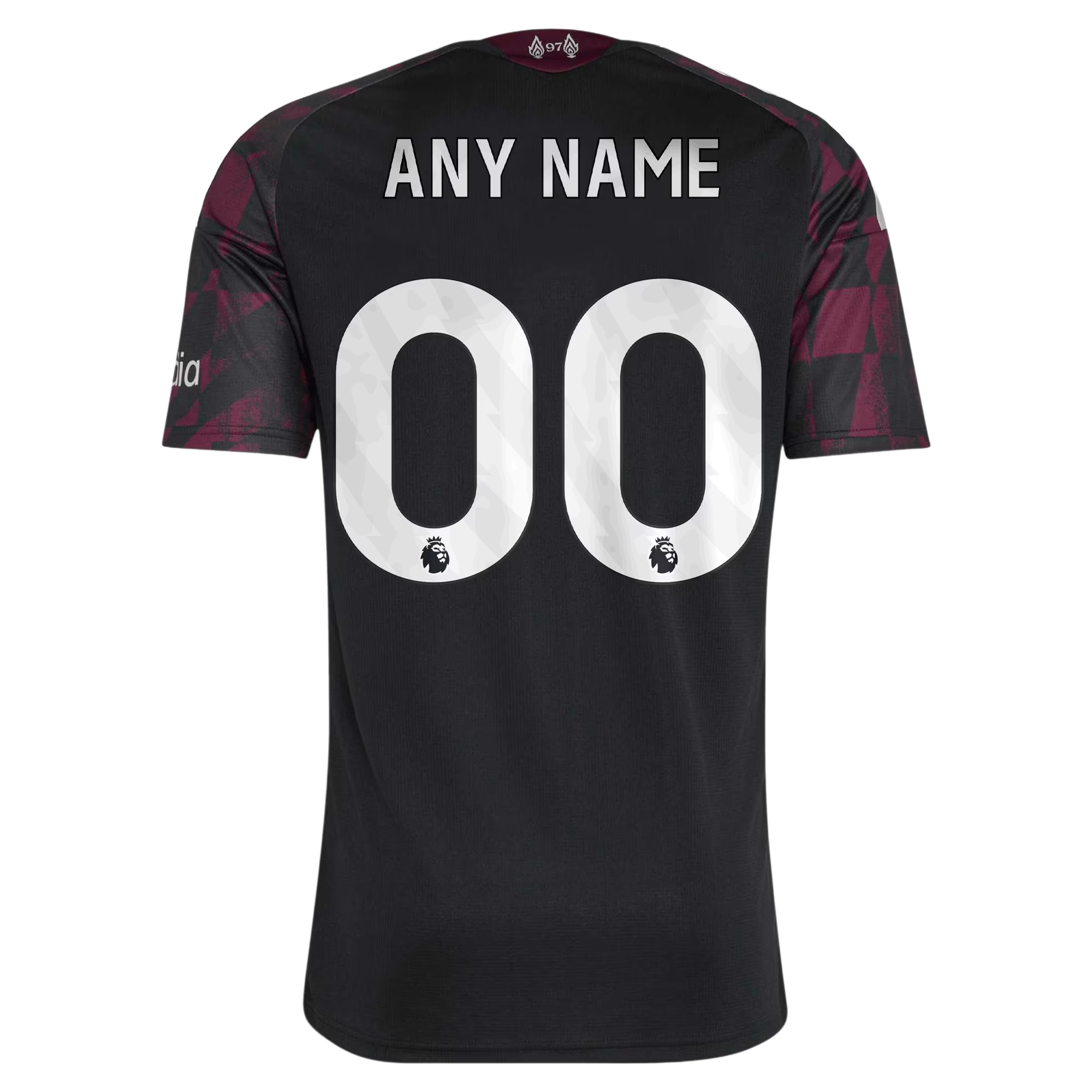 Black Checkerboard Metallic Trim Third Custom Soccer Jersey | Athletic Apparel Liverpool