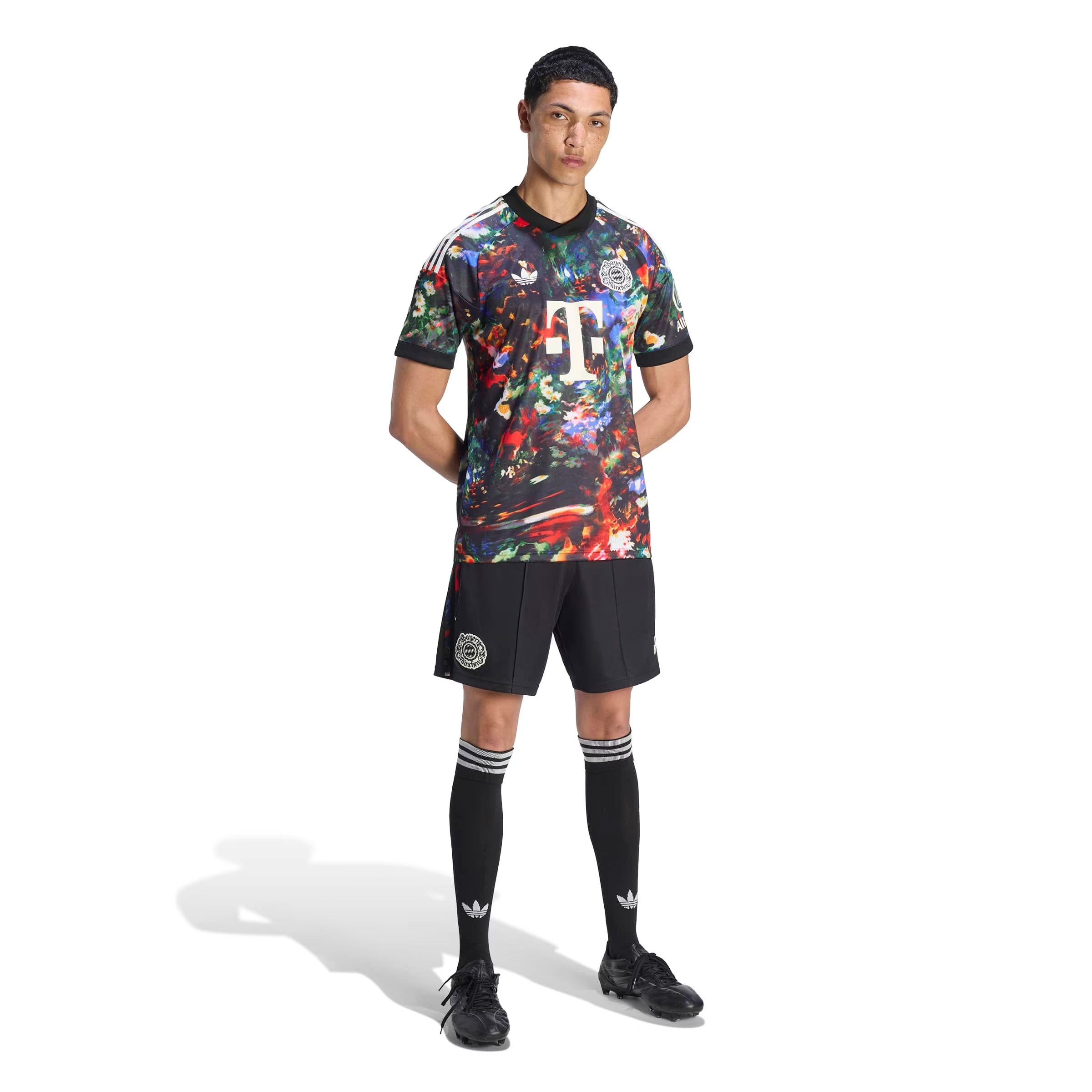 Black Painterly Graphic Fourth Fan Soccer Custom Jersey | Athletic Apparel Bayern Munich