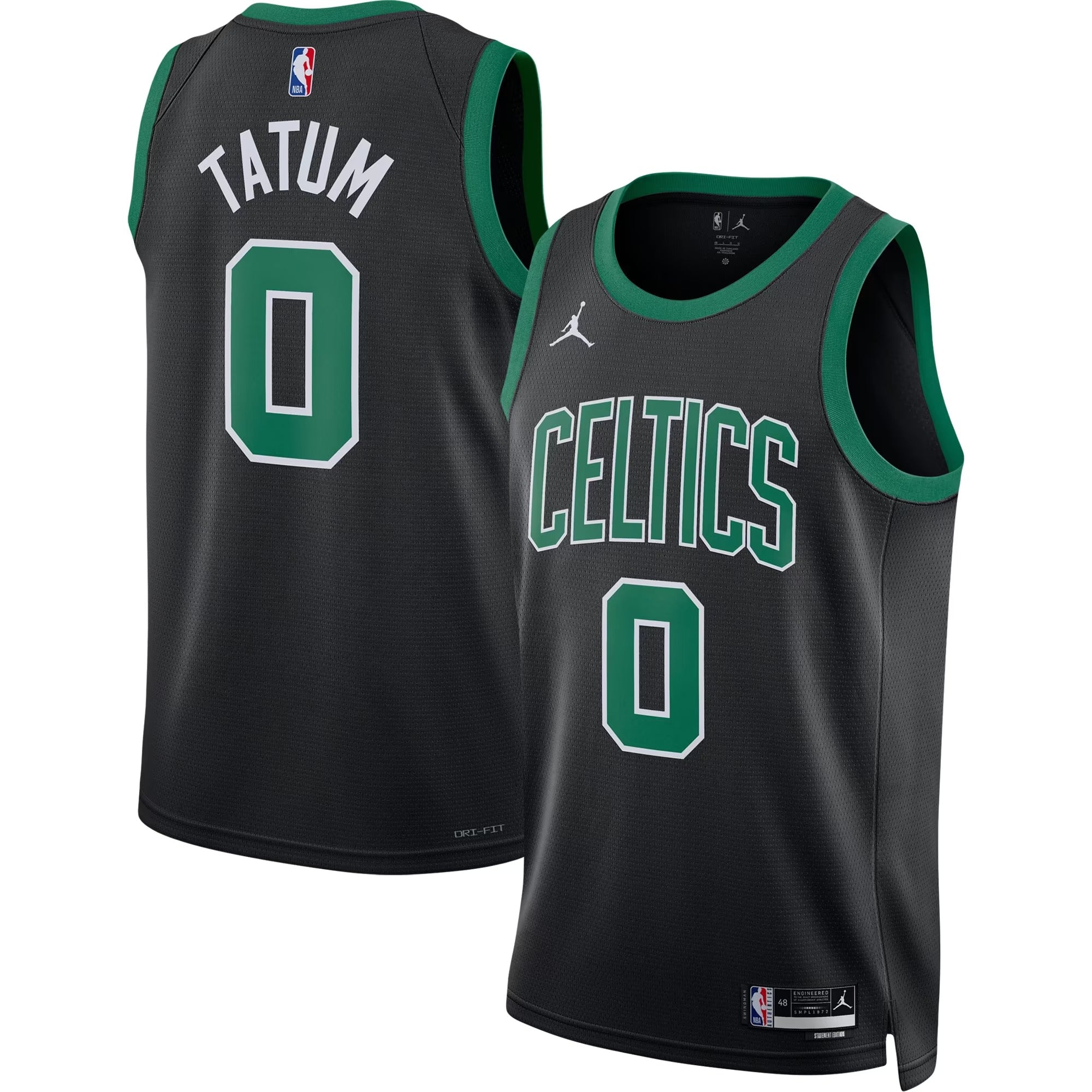 Black Pro Basketball Fan Jersey Tatum  | Standard Fit Alternate Team Apparel Celtics