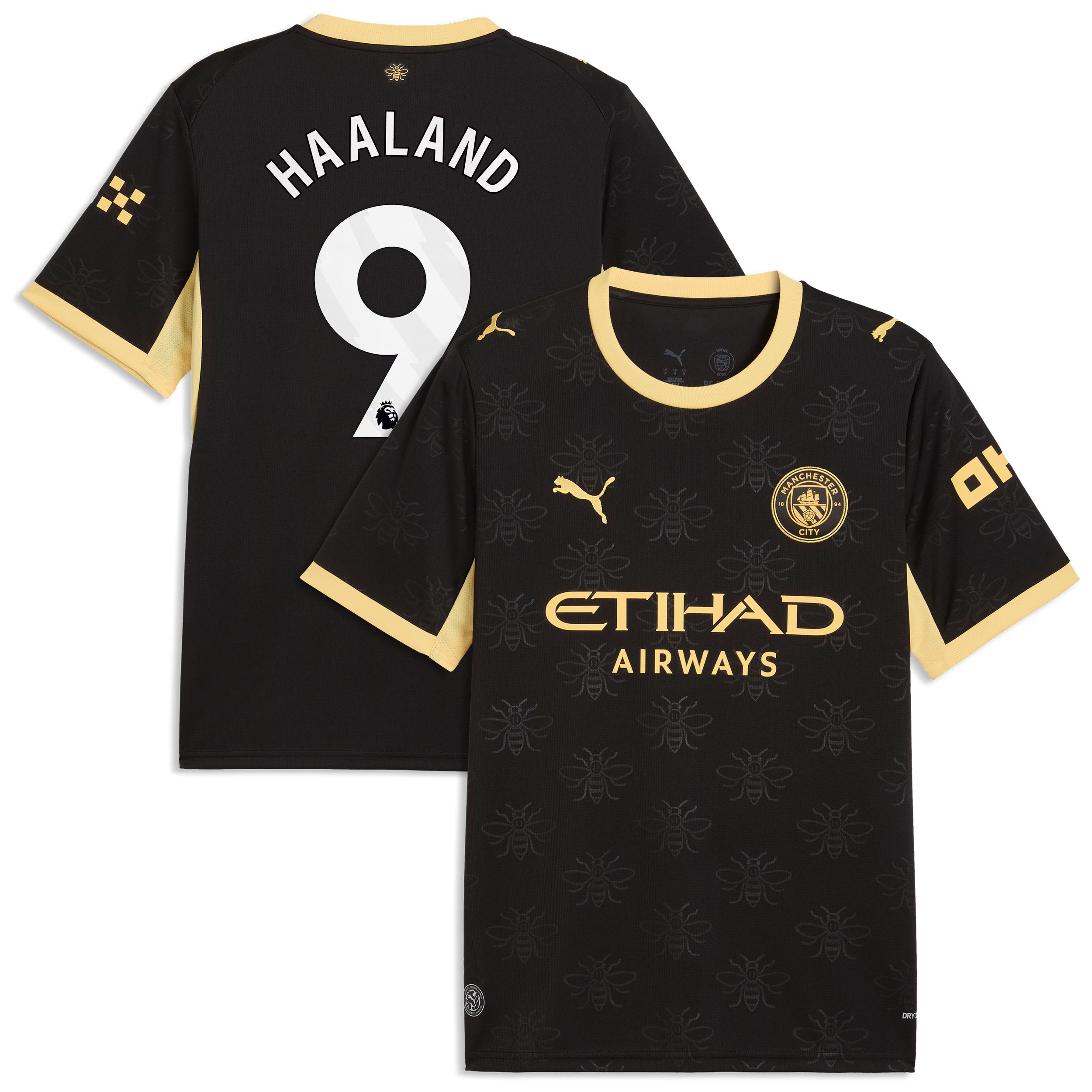 Black & Gold Soccer Jersey – Manchester Style 2026/27 (Haaland #9)