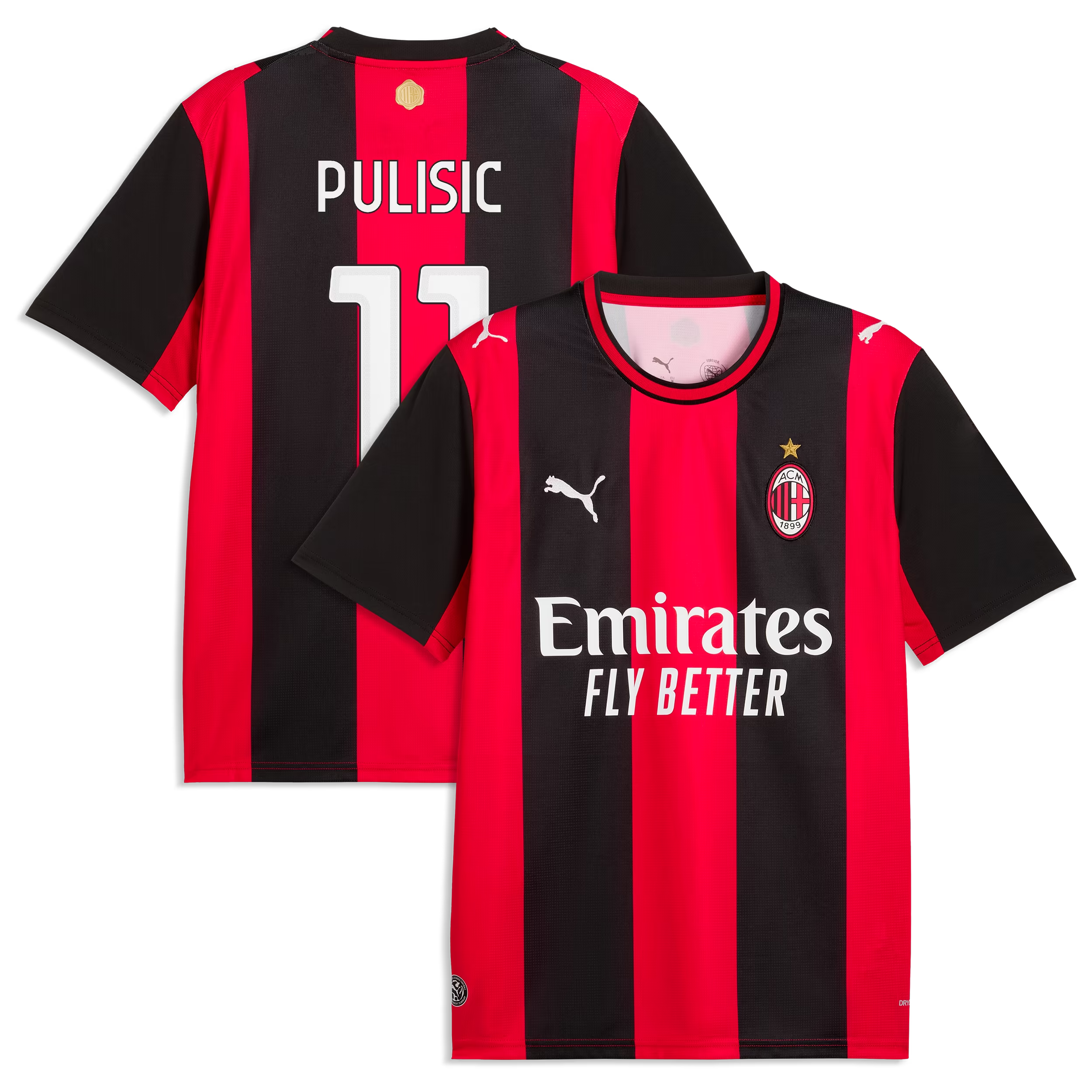 Black and Red Stripe Home Fan Soccer Jersey Polisic | Athletic Apparel Milan