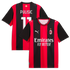 Black and Red Stripe Home Fan Soccer Jersey Polisic | Athletic Apparel Milan