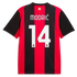 Black and Red Stripe Player Home Soccer Jersey Modrić | Athletic Apparel Milan