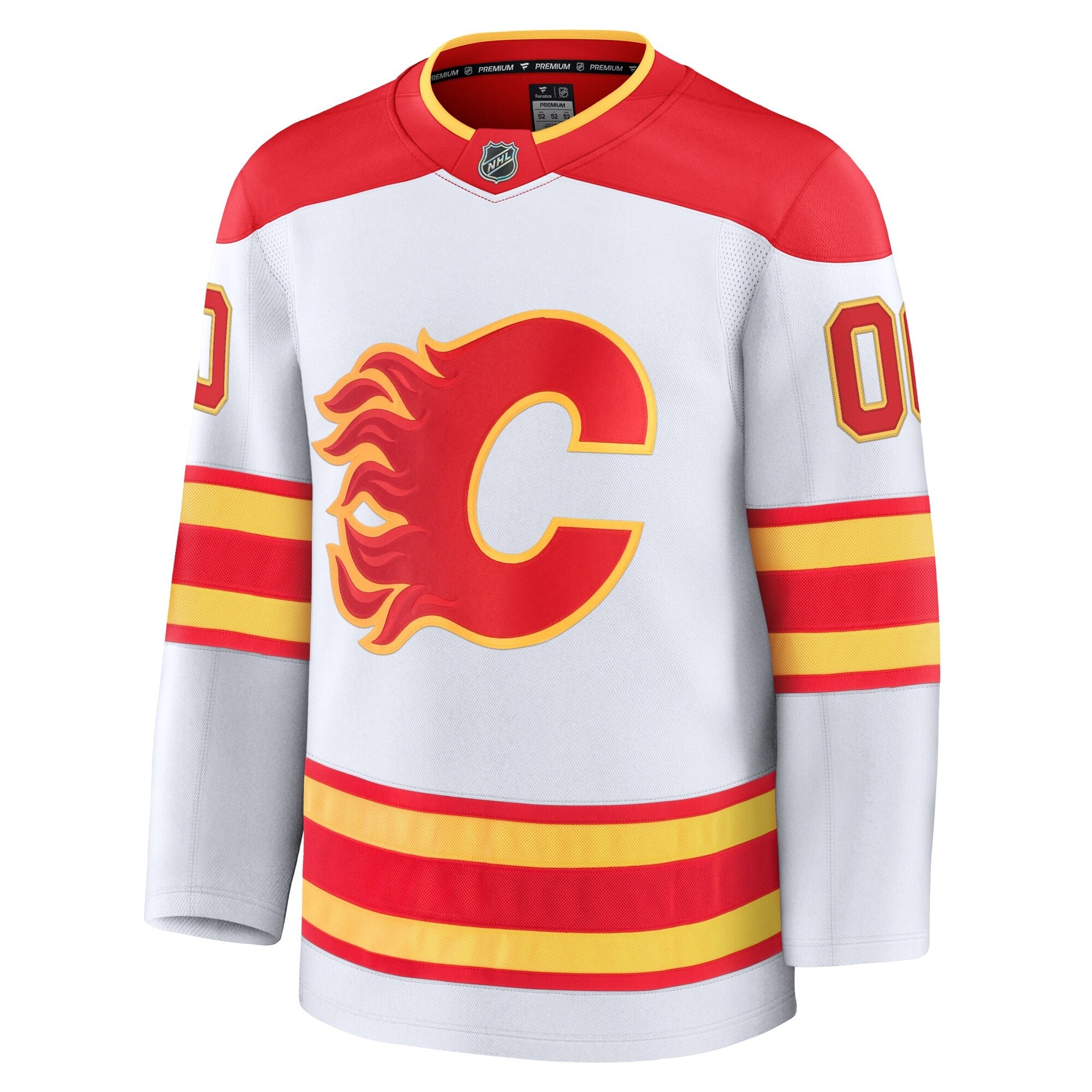 Calgary Flames Fanatics Away Premium Custom Jersey – White