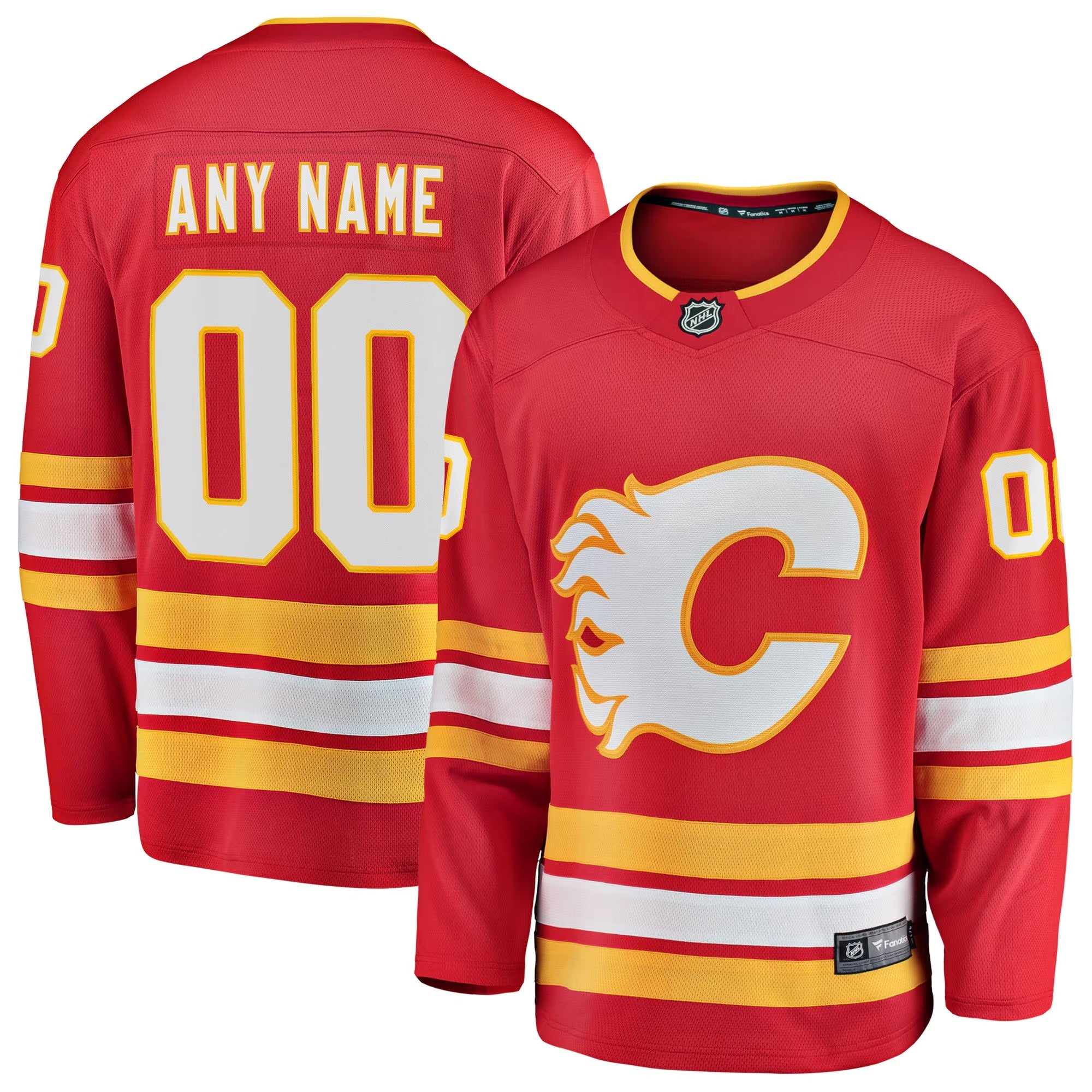 Calgary Flames Fanatics Home Breakaway Custom Jersey – Red