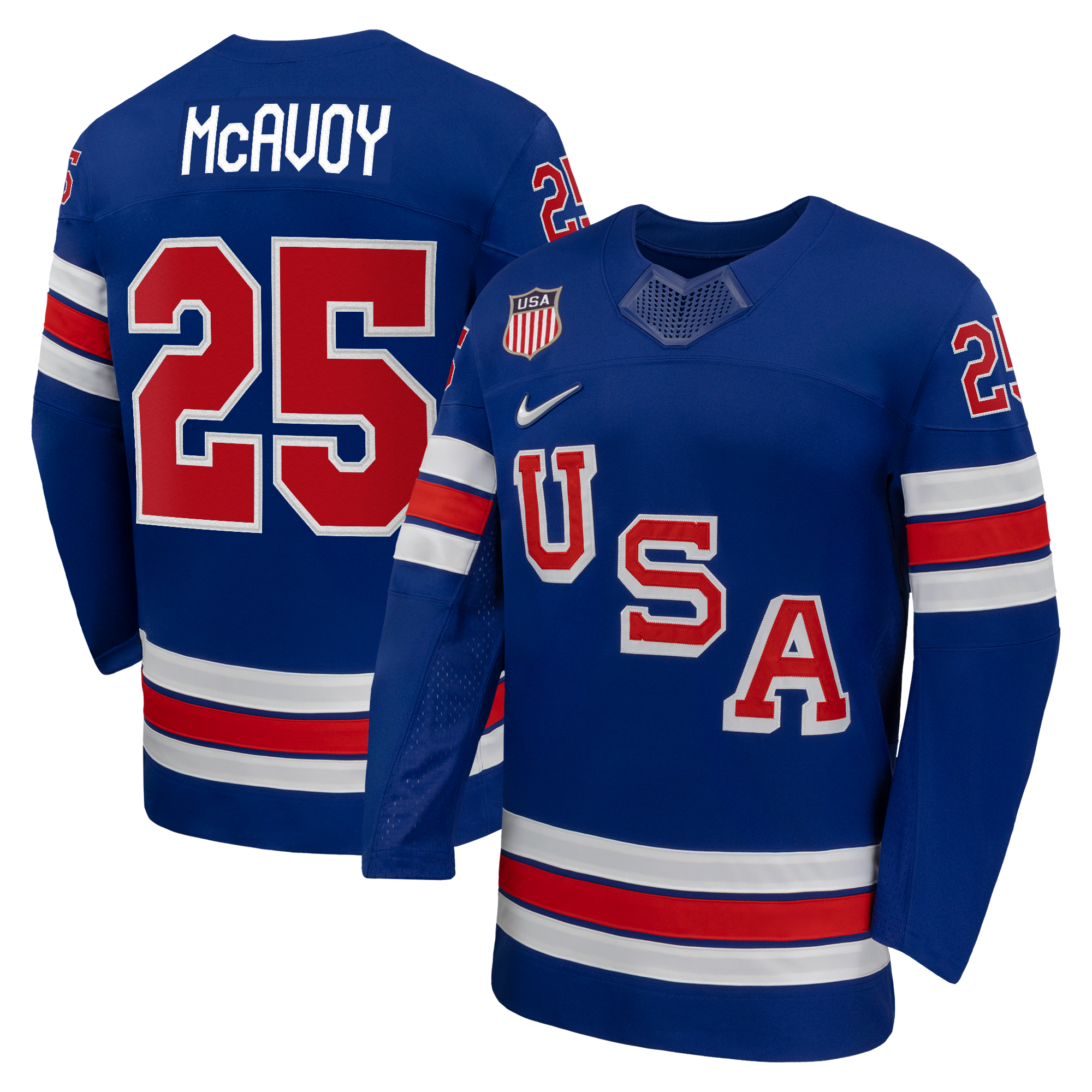 Charlie McAvoy #25 USA Hockey 2026 Home Jersey - Nike Royal