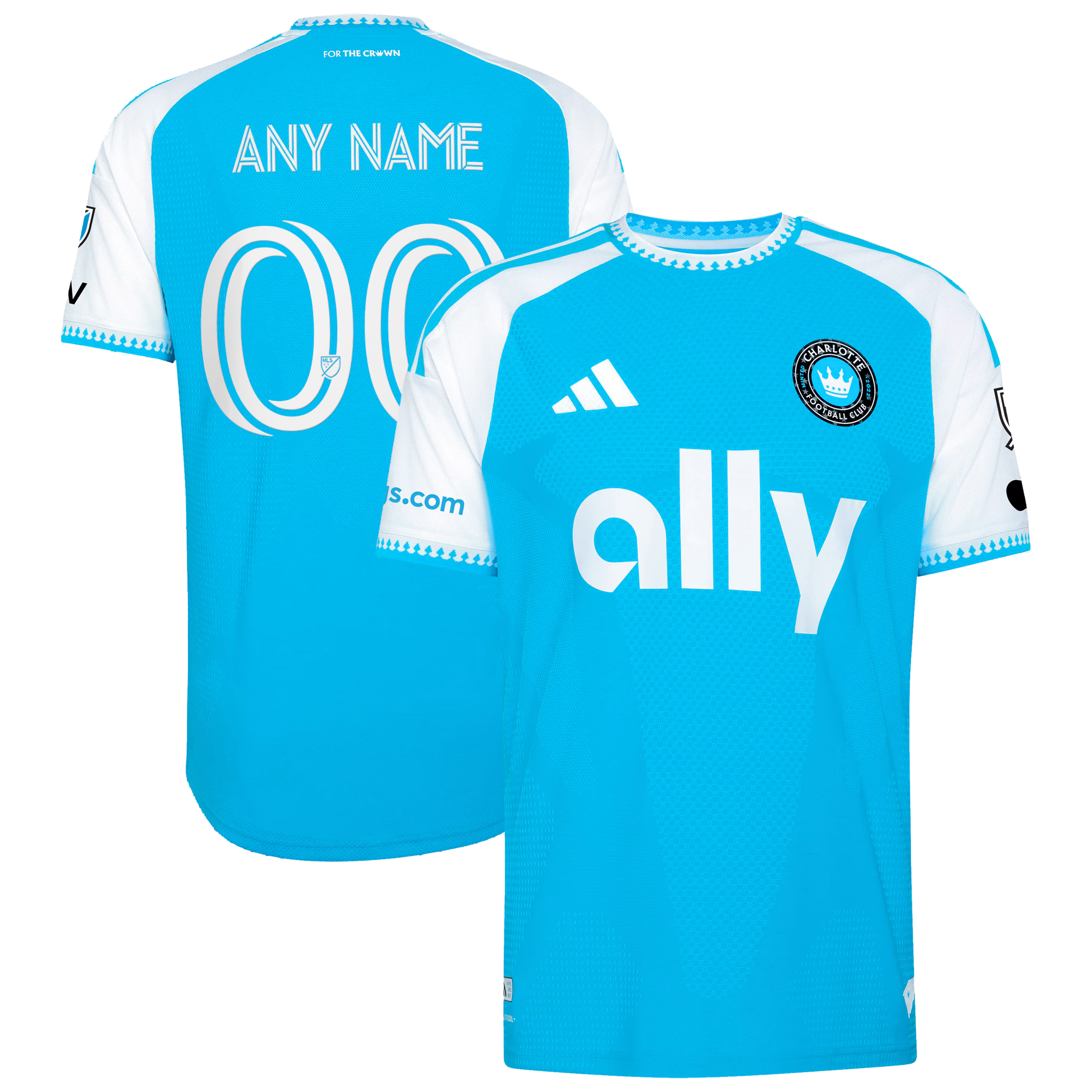 Charlotte FC // adidas Official 2026 Carolina Kit On-Field Patch Custom Jersey – Blue