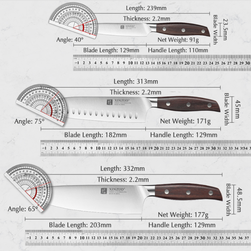 Chef Knife Germany 1.4116 Stainless Steel 5PCS For Kitchen