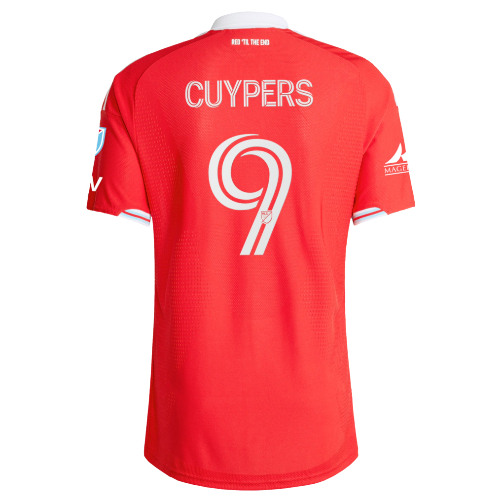 Chicago Fire // adidas Hugo Cuypers #9 Official 2026 Forever Red On-Field Patch Jersey – Red