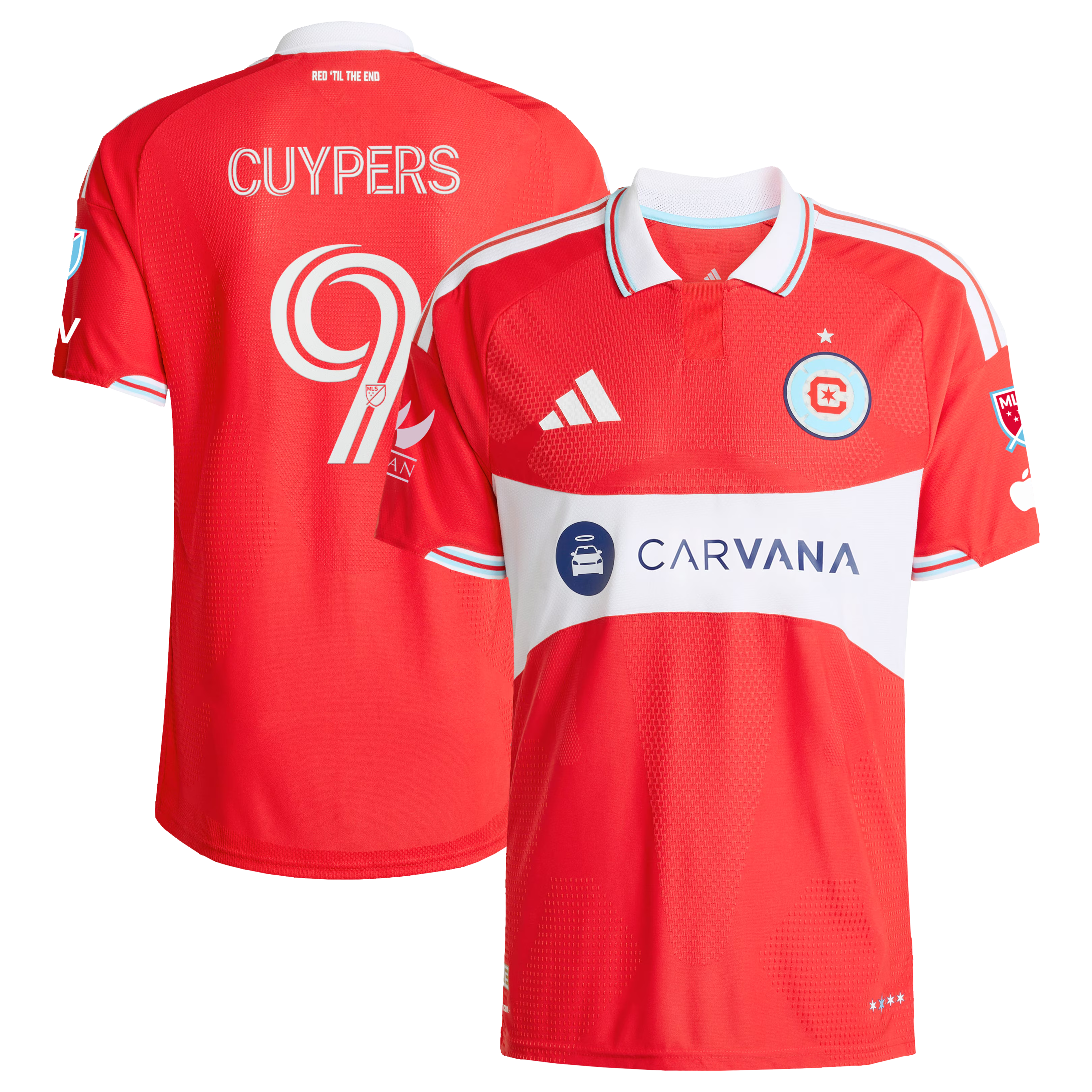Chicago Fire // adidas Hugo Cuypers #9 Official 2026 Forever Red On-Field Patch Jersey – Red