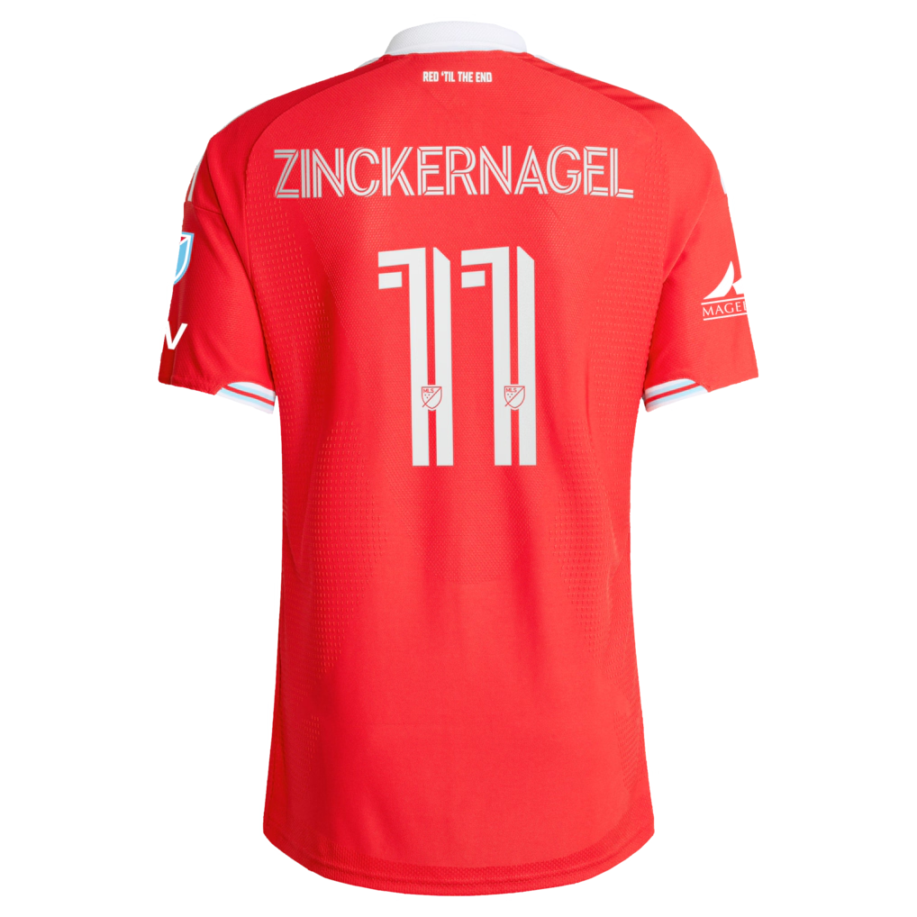 Chicago Fire // adidas Philip Zinckernagel #11 Official 2026 Forever Red On-Field Patch Jersey – Red