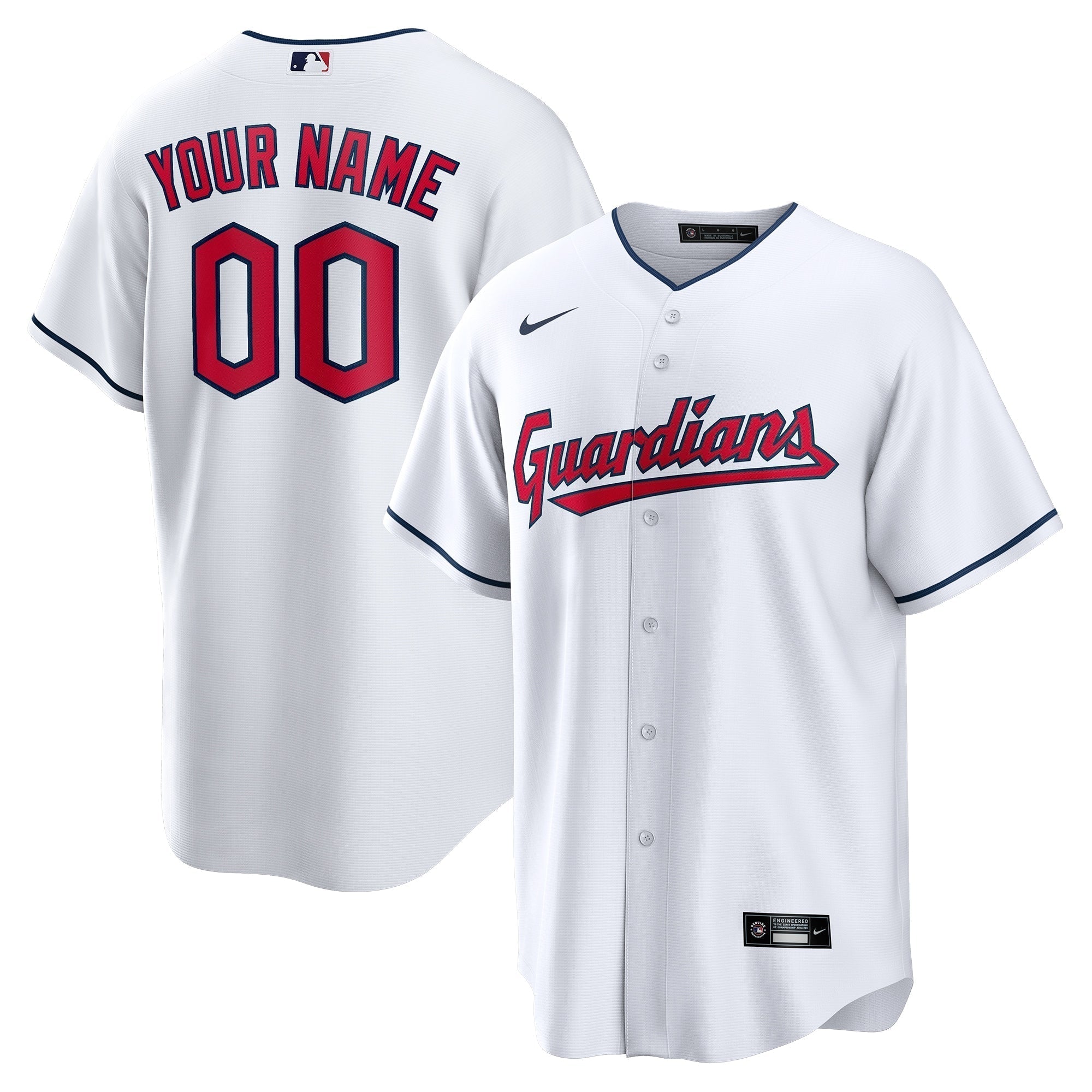 Cleveland Guardians Nike Custom Authentic T-shirt - White