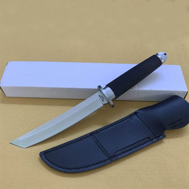 Cold Steel 17T Tanto Fixed Blade: 25cm Tactical Hunter | High-Traction Rubber Grip