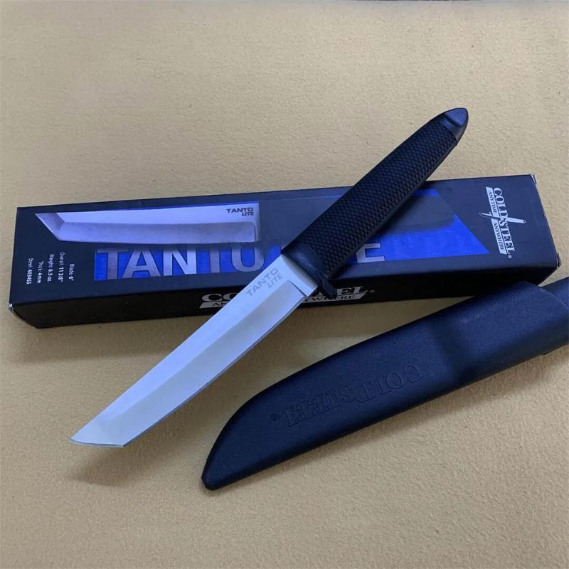 Cold Steel 17T Tanto Fixed Blade: 25cm Tactical Hunter | High-Traction Rubber Grip