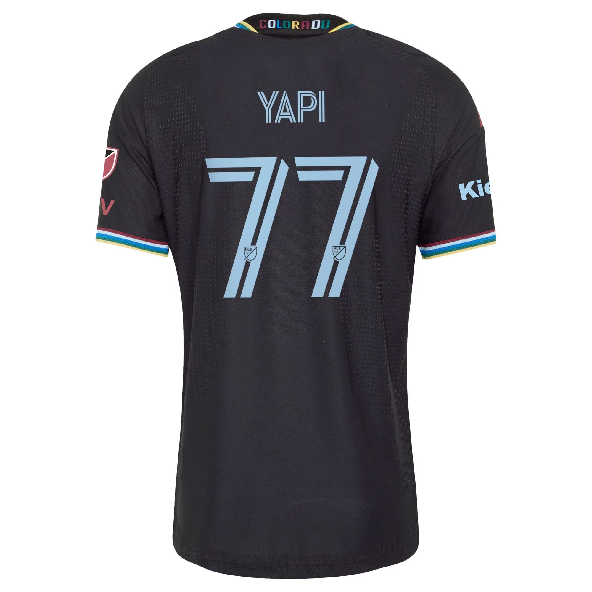 Colorado Rapids // adidas Darren Yapi #77 Official 2026 Colorful Colorado On-Field Patch Jersey – Black