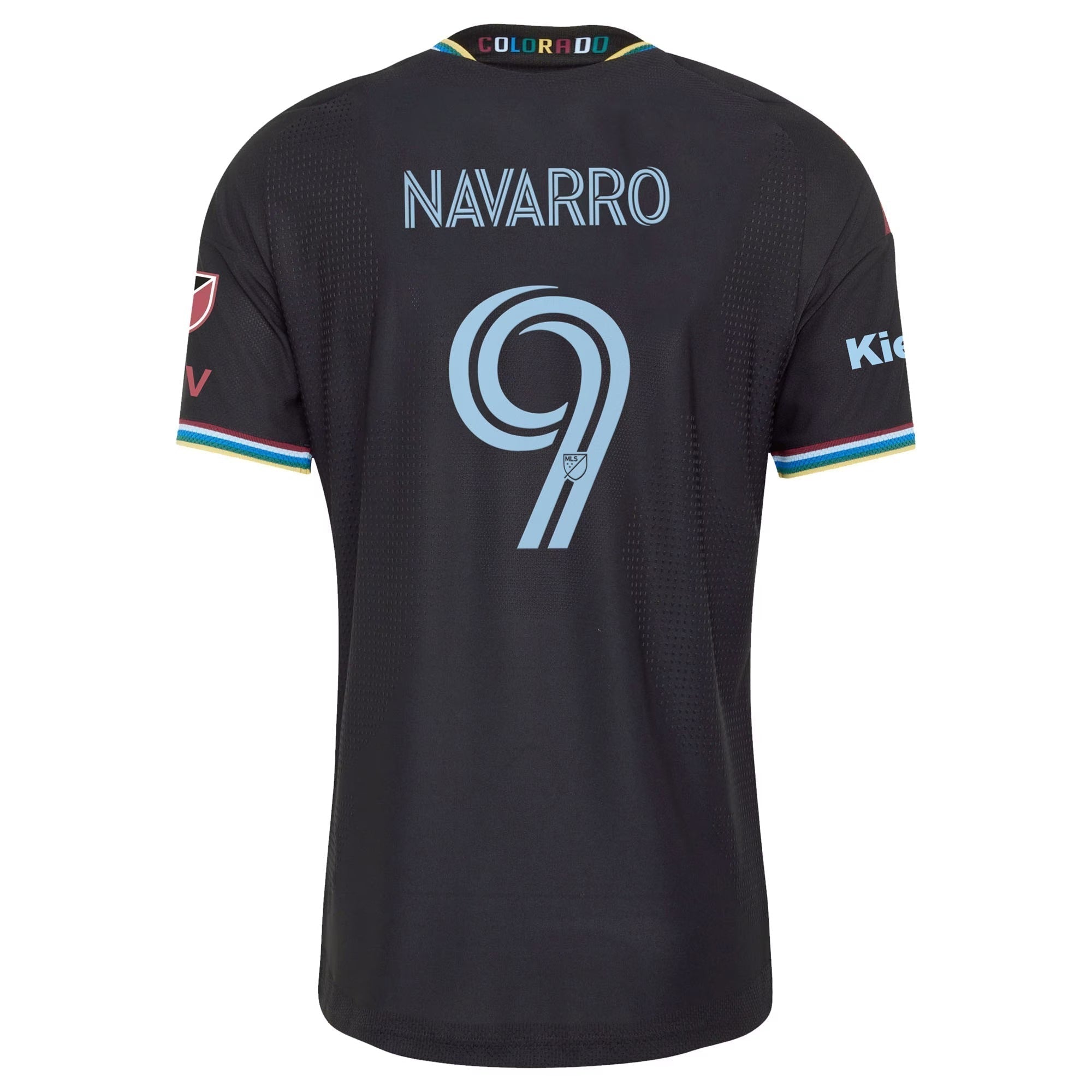 Colorado Rapids // adidas Rafael Navarro #9 Official 2026 Colorful Colorado On-Field Patch Jersey – Black