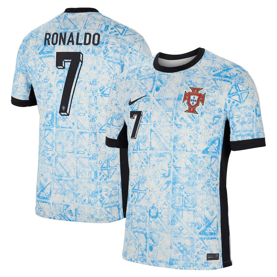 Cristiano Ronaldo Portugal National Team Shirt 2024/25 Nike Away Authentic T-shirt – Blue