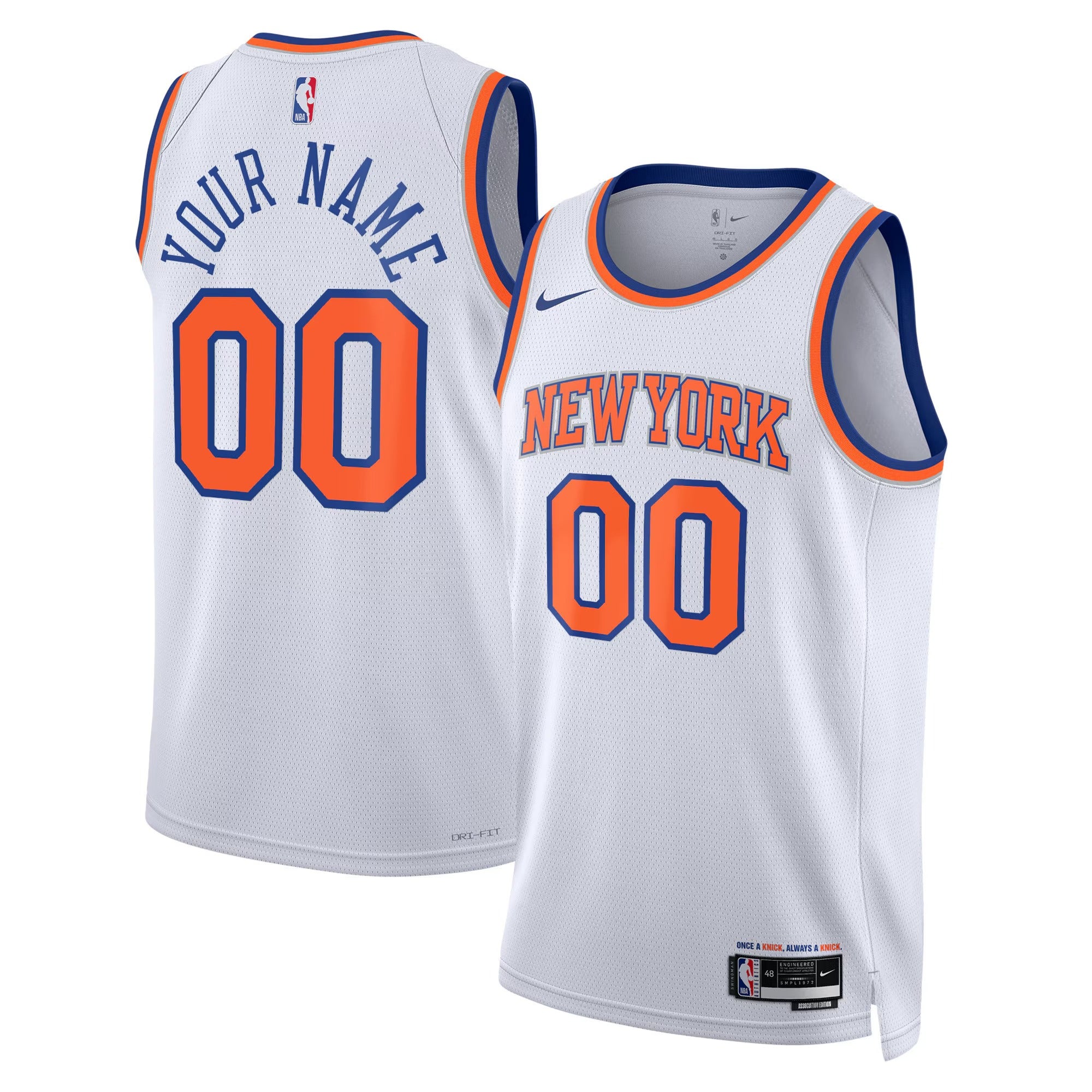 Custom New York Basketball Jersey – Association White Edition – Personalized