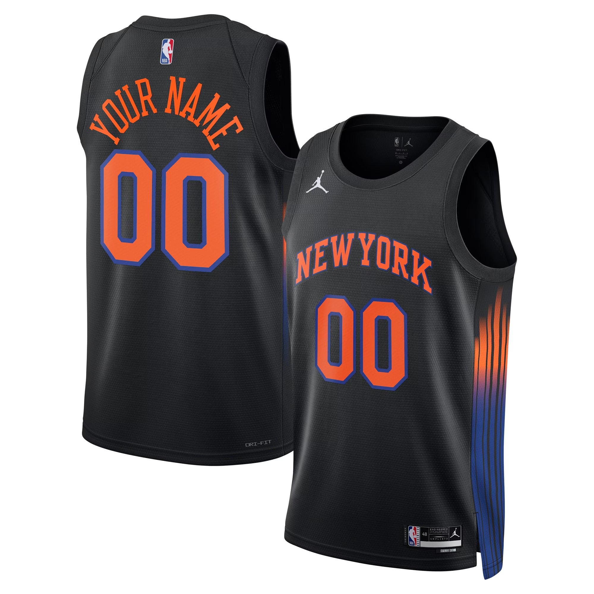 Custom New York Basketball Jersey – Statement Black Edition – Personalized