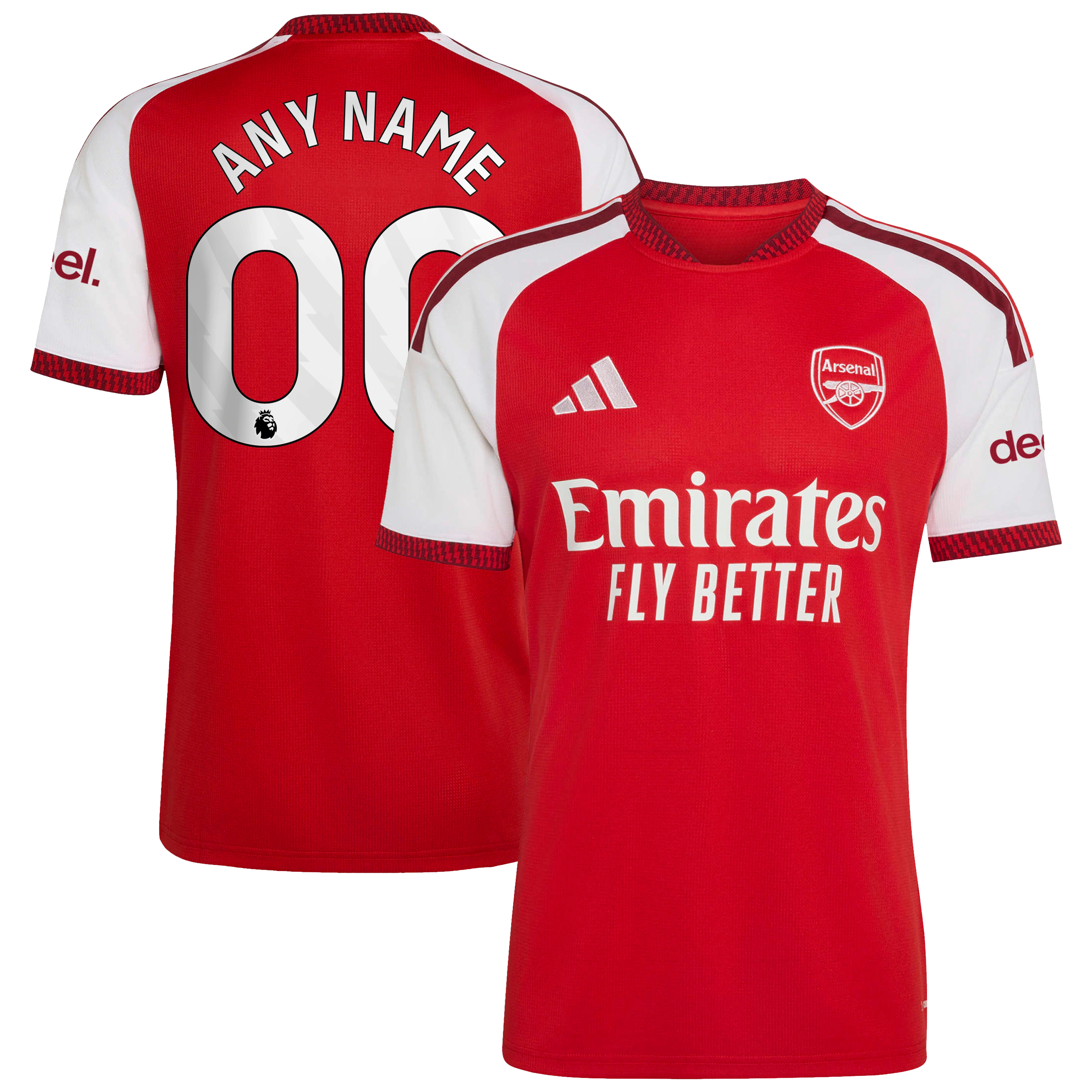 Custom Red & White Soccer Jersey – Arsenal Style 2026/27 Edition