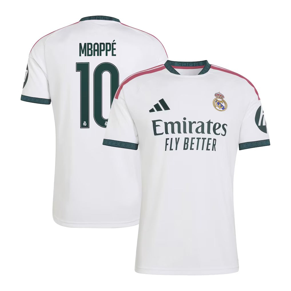 Custom White Athletic Soccer Jersey – Madrid Style 2026 (Mbappé #10)