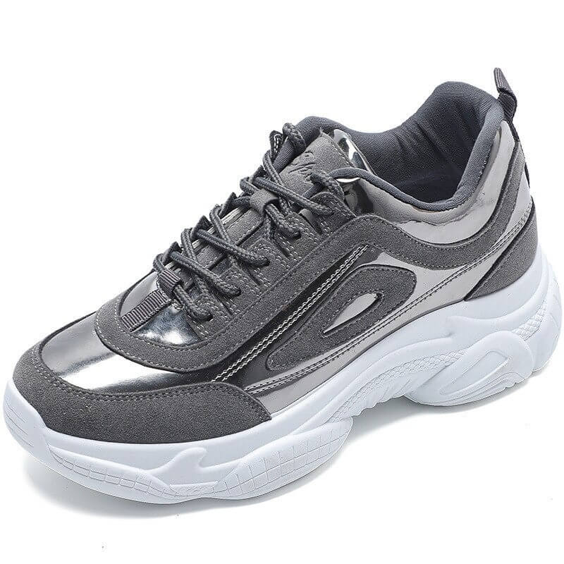 Air Zapatillas Hombre Deportiva Sneakers 2019 New Women's Shoes Laser Stitching Bright Face Small Thick-soled Old Sports