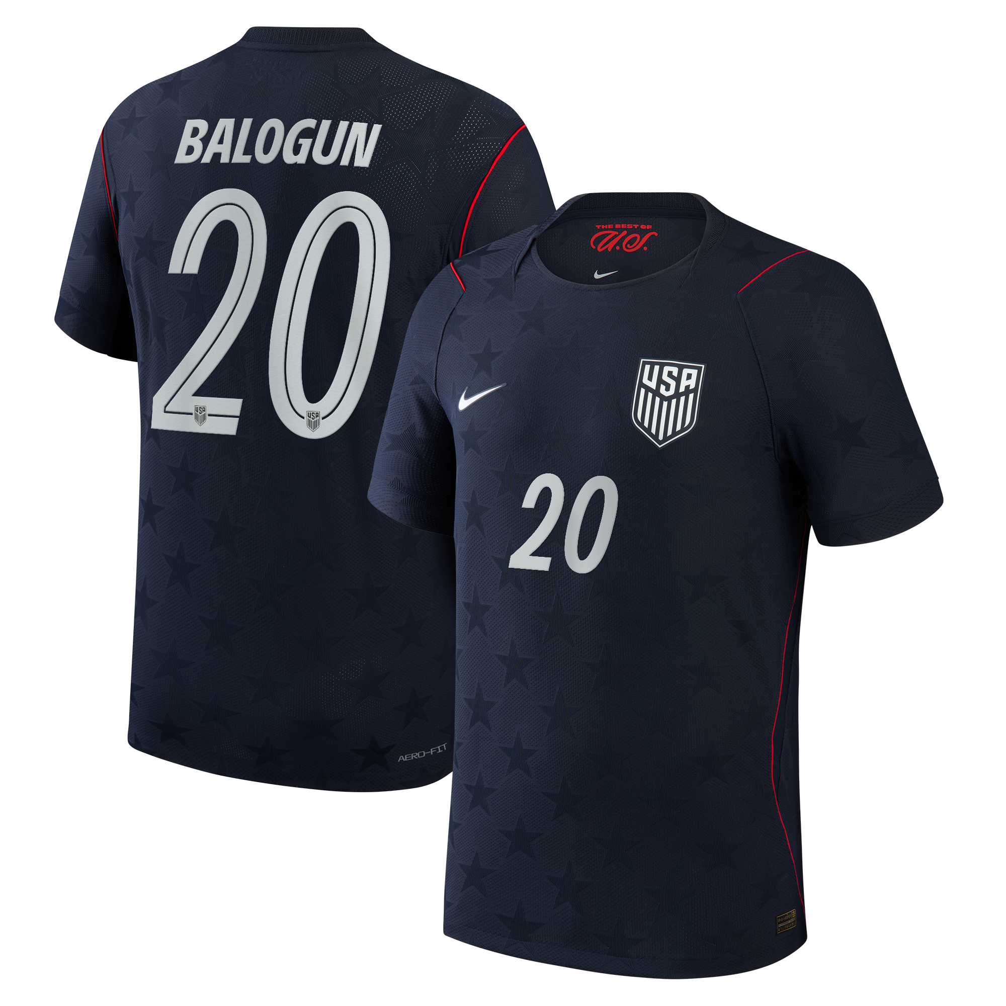 Folarin Balogun USMNT 2026 Away Match Jersey Blue | Nike USA Soccer Jersey