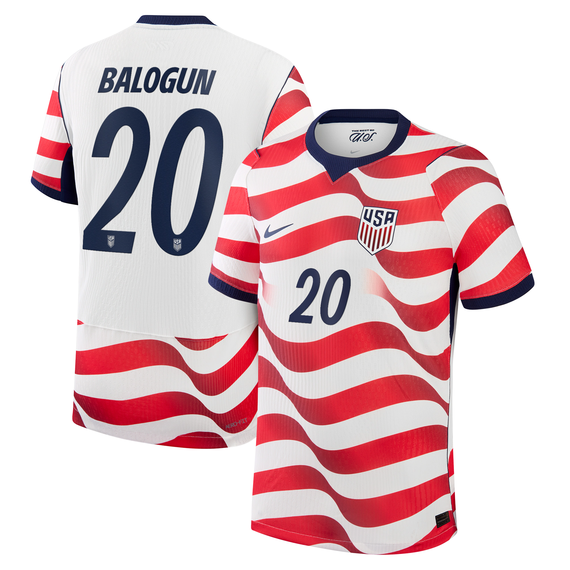 Folarin Balogun USMNT 2026 Home Match Jersey White | Nike USA Soccer Jersey