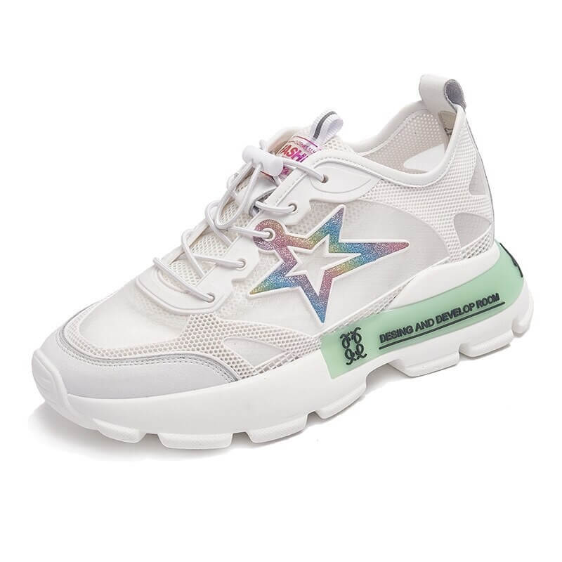 Women nevada Genuine Leather Summer Sneaker Height Increasing