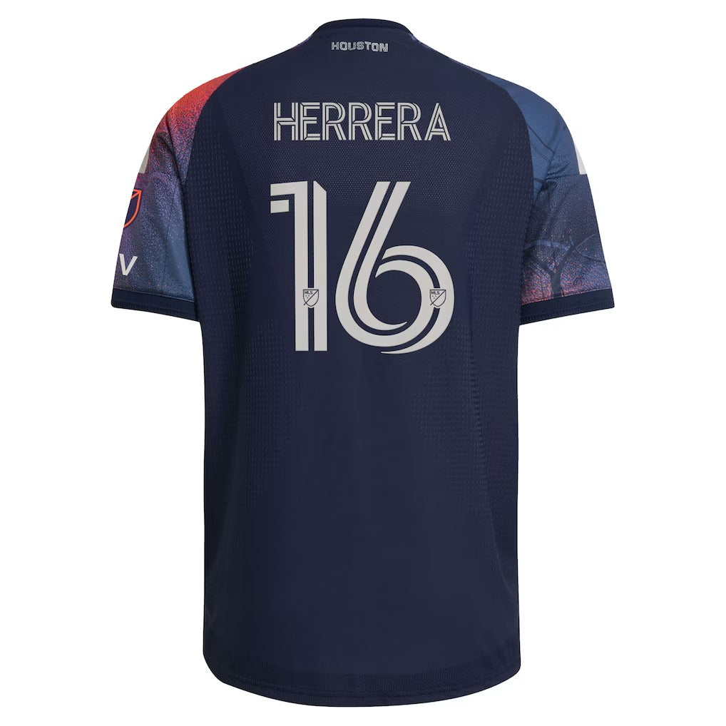 Houston Dynamo FC // adidas Héctor Herrera #16 Official 2026 Mission Control On-Field Patch Jersey – Blue