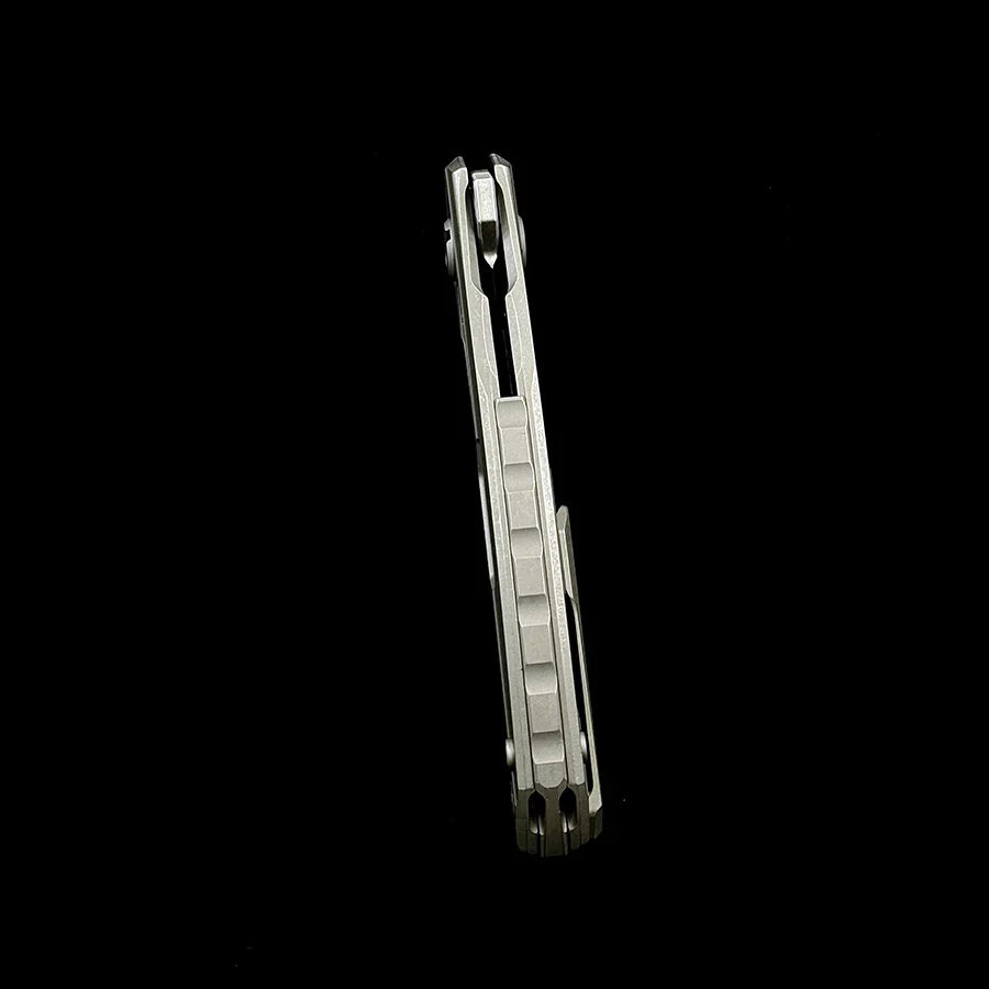 Shirogorov Quantum Folding Knife – 3.74" M390 Premium Steel Blade – Stonewashed TC4 Titanium Handle Flipper