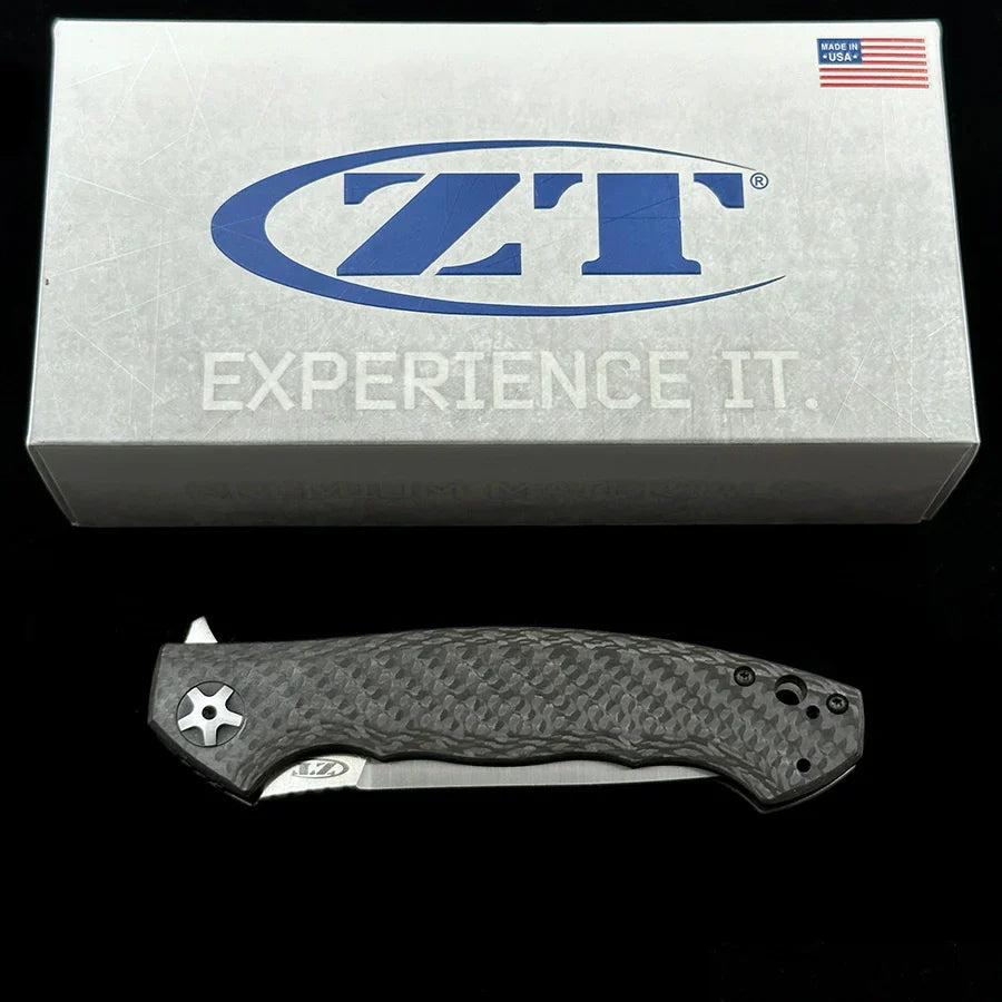 Zero Tolerance 0452CF Dmitry Sinkevich Flipper – 4.10" S35VN Steel Blade – Carbon Fiber & Titanium Handle