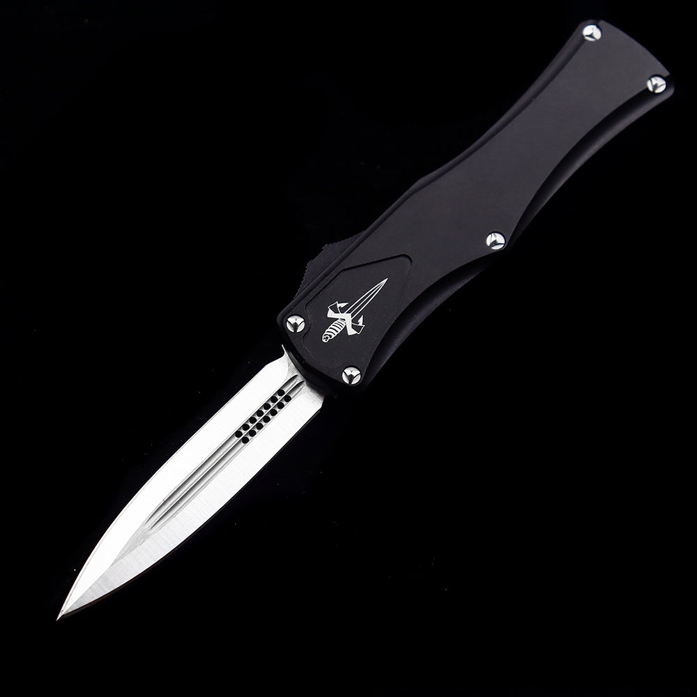 Microtech Hera OTF Automatic Knife – 3.15" Premium Steel Blade – Space Aluminum Handle with Silicon Nitride Ceramic Bead Pocket Clip