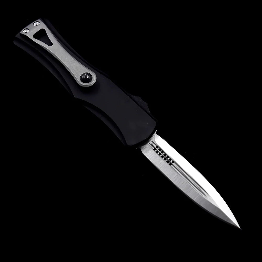 Microtech Hera OTF Automatic Knife – 3.15" Premium Steel Blade – Space Aluminum Handle with Silicon Nitride Ceramic Bead Pocket Clip