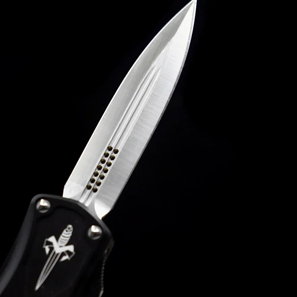 Microtech Hera OTF Automatic Knife – 3.15" Premium Steel Blade – Space Aluminum Handle with Silicon Nitride Ceramic Bead Pocket Clip