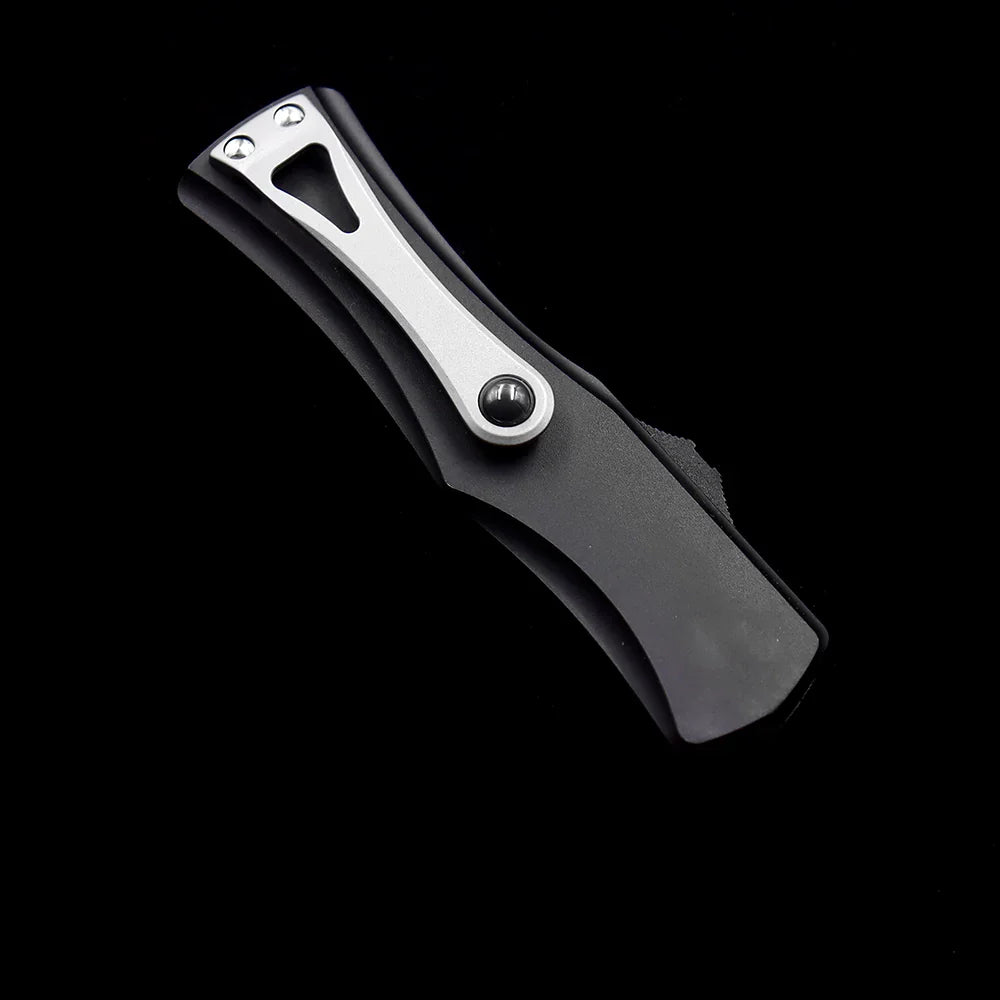 Microtech Hera OTF Automatic Knife – 3.15" Premium Steel Blade – Space Aluminum Handle with Silicon Nitride Ceramic Bead Pocket Clip