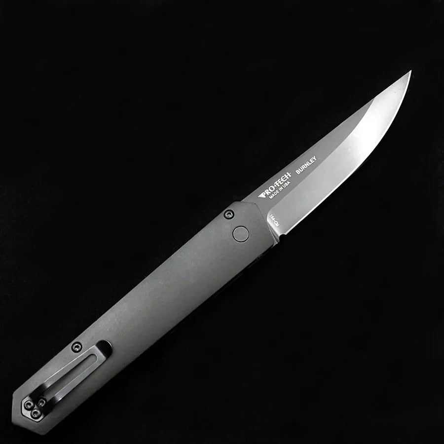 Pro-Tech Boker Kwaiken Automatic Folding Knife – 3.50" 154CM Steel Blade – CNC-Milled Black Aluminum Handle