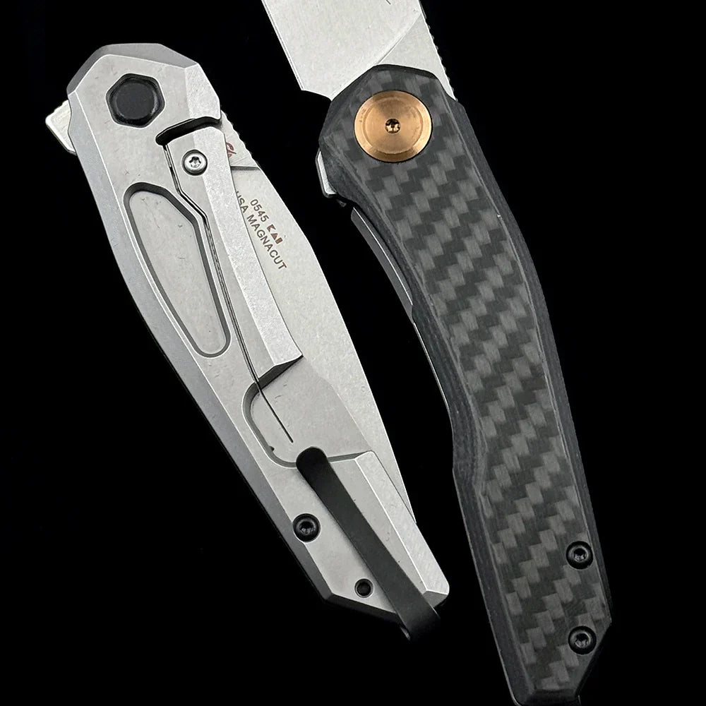 Zero Tolerance 0545 Premium Titanium Flipper Knife – 3.20" CPM MagnaCut Stainless Steel Blade – Carbon Fiber Handle Ultra-Slim Pocket EDC Tool