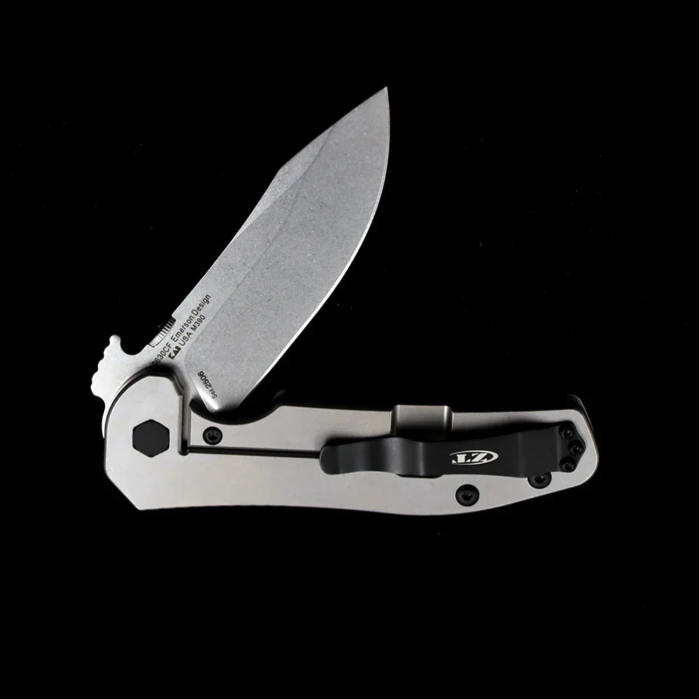 Zero Tolerance 0630CF Emerson Flipper – 3.62" M390 Steel Blade – Carbon Fiber & Titanium Handle Folding Knife