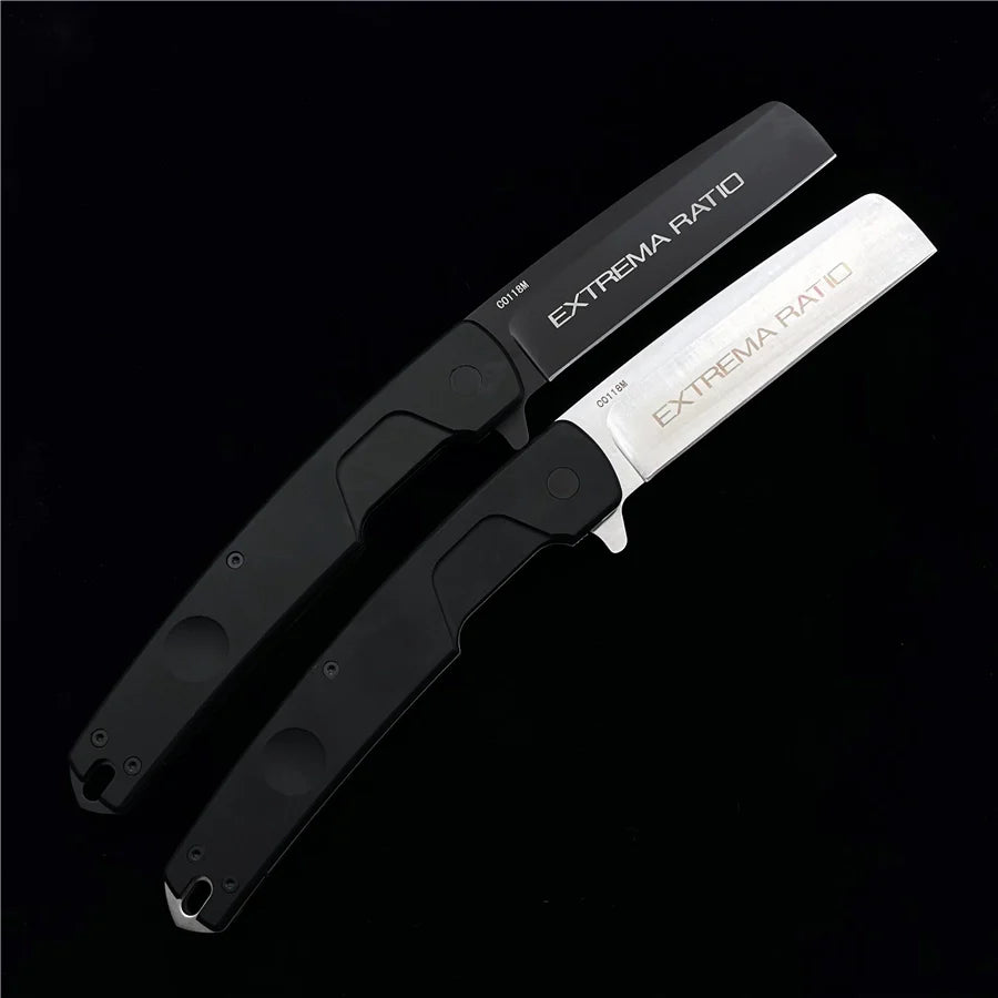 Extrema Ratio T-Razor Folding Knife – 3.86" N690 Steel Blade – CNC-Cut Black 6061-T6 Aluminum Handle