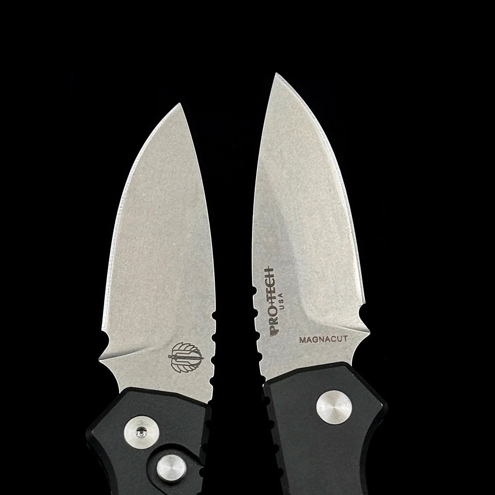 ProTech Strider PT201 PT+ AUTO Folding Knife – 3.05" CPM-MagnaCut Stonewash Blade – Black T6-6061 Aluminum Handle