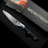 Microtech Steak Knife Premium Kitchen Fixed Blade – 3.74" M390 Super Steel Stonewashed Blade – Ergonomic G10 & Aluminum Alloy Handle Luxury Culinary Tool